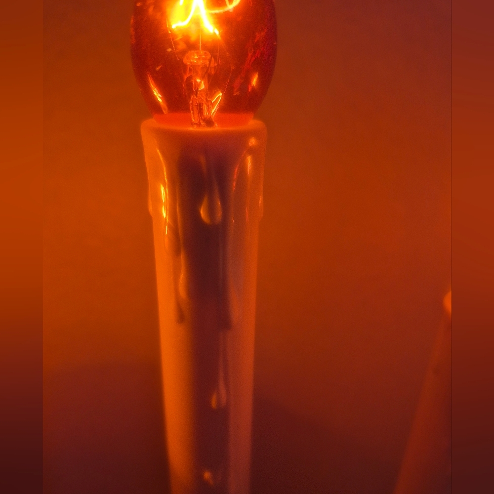Vintage 90s Candelabra 5 Orange Light - Drip - Christmas - Holiday